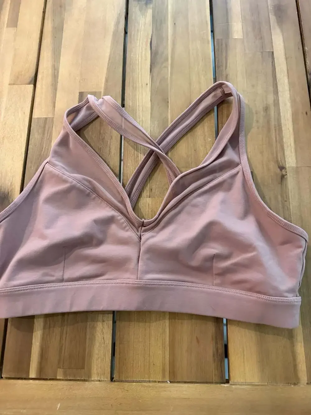Alo Yoga Mesh Inset Sports Bra Pink Dusty Rose Size L
